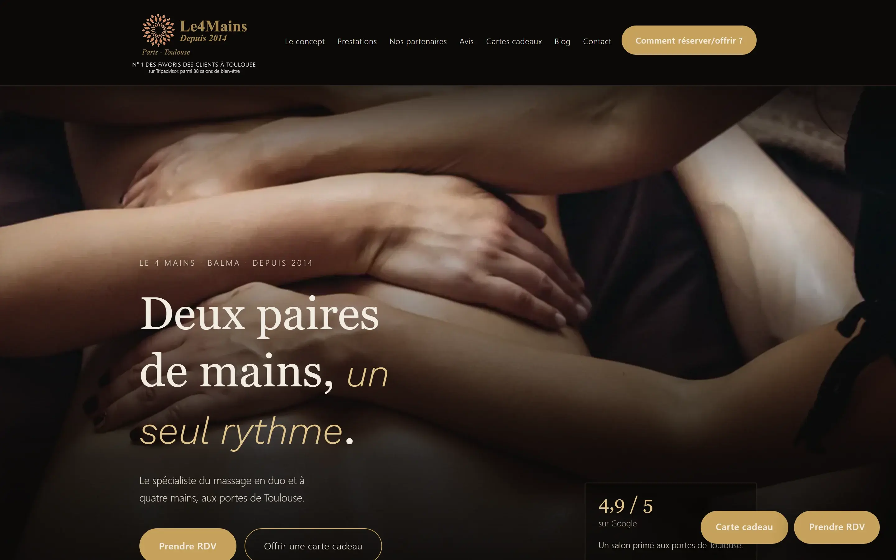 Site du 4 Mains Toulouse réalisé par CLN Nexus