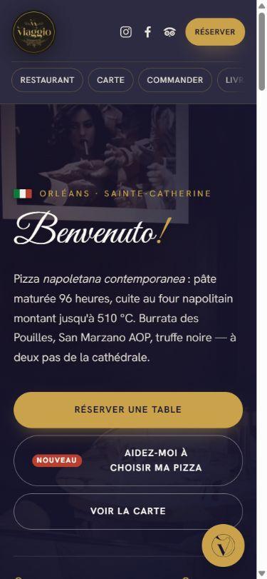 Nouveau site Viaggio sur téléphone